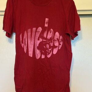 Loveless band tee!  Dark pink with big logo